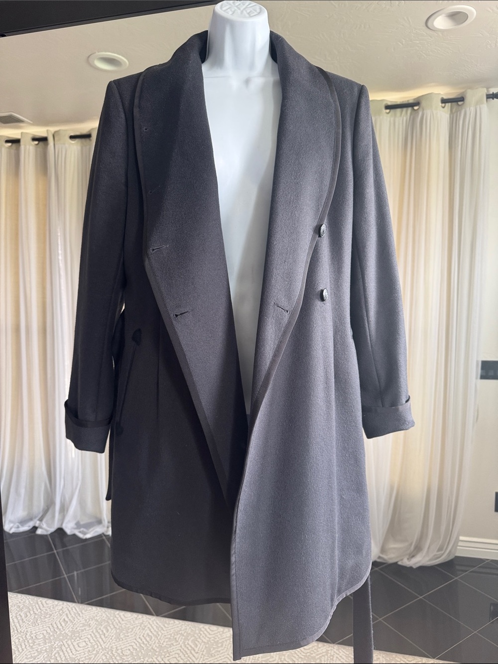 rag & bone Black Double-Breasted Women's Pea Coat